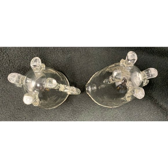 VIKING GLASS #42  Four Toed Open Sugar & Creamer SILVER CITY Springtime Overlay - Picture 10 of 10